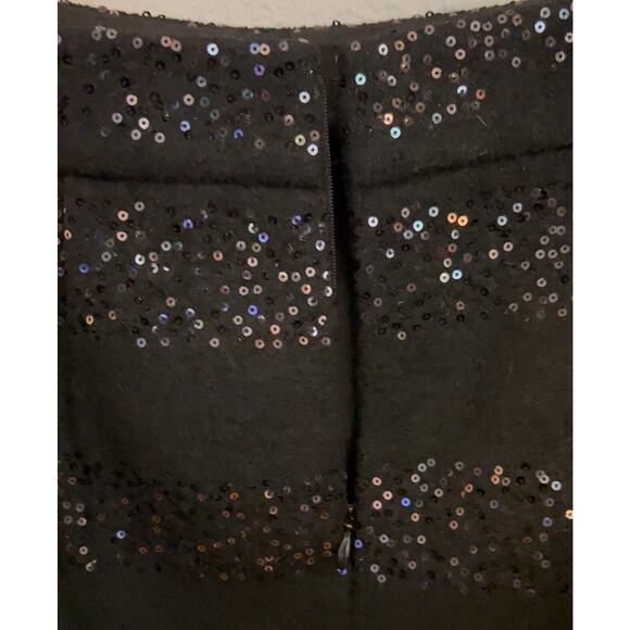 Sequin Skirt  NWT Women Size 4 Black Lined Above Knee Party Ann Taylor Loft - Picture 2 of 9